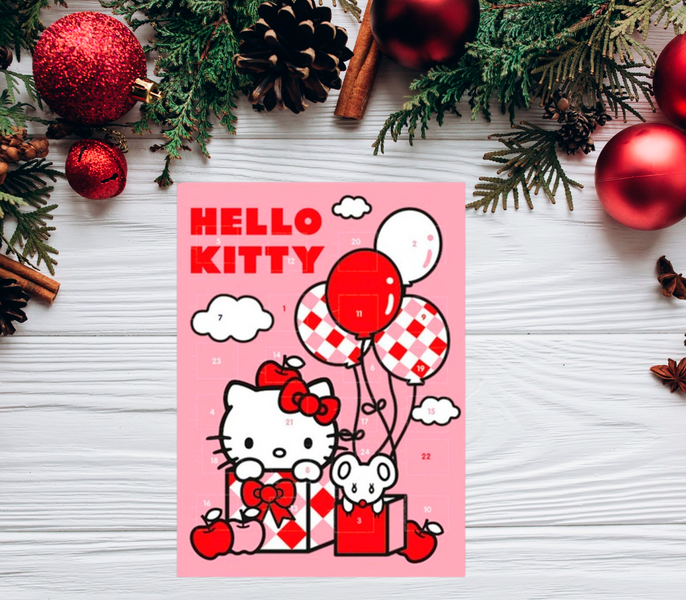 Адвент Календар із шоколадом Windel Hello Kitty Adventskalender Рожевий 75г 7606 фото