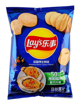 Чіпси Lay's Roasted Garlic Oyster Potato Chips устриці зі смаженим часником 70г 8892 фото