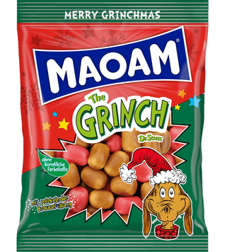 Жувальні цукерки Maoam The Grinch Dog Merry Christmas Candy 175г 10028 фото