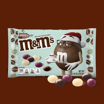 Драже M&M's Milk & Dark Chocolate Espresso Christmas Candy 210 g 11264 фото