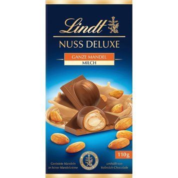Шоколад Lindt Nuss Deluxe Ganze Mandel Milch 110г 10573 фото