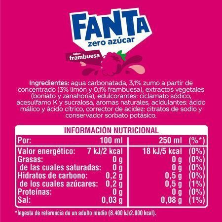 Напиток Fanta Frambuesa Zero Az&uacute;car 330мл 6741 фото