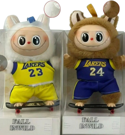 Коллекционная мягкая игрушка Лабубу LAND The Monsters Labubu Basketball NBA Lakers 23, 1шт 8842 фото