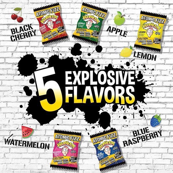 Кислі льодяники Warheads Atomic Fizz Canister 42г 9732 фото