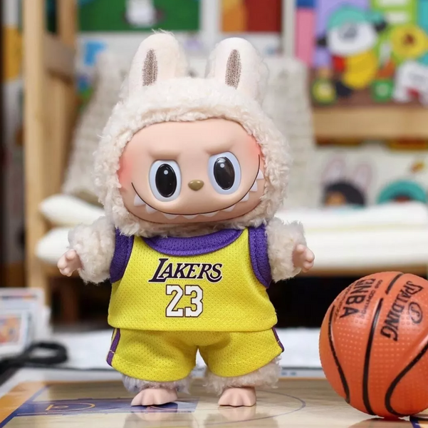Коллекционная мягкая игрушка Лабубу LAND The Monsters Labubu Basketball NBA Lakers 23, 1шт 8842 фото