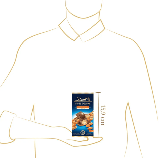Шоколад Lindt Nuss Deluxe Ganze Mandel Milch 110г 10573 фото