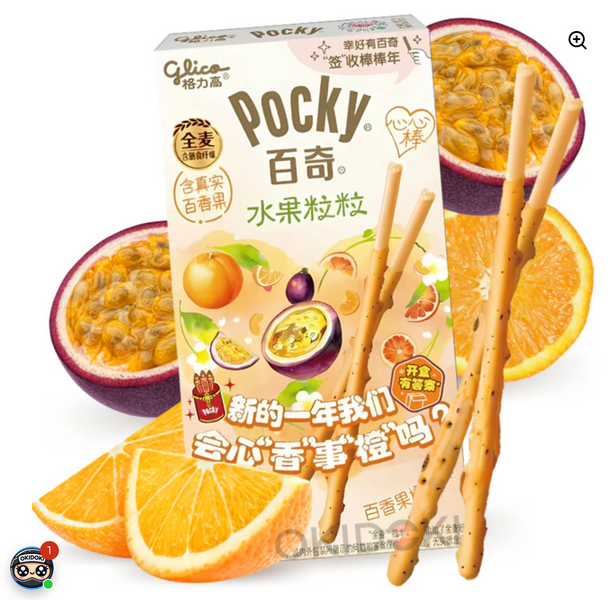 Палочки в глазури Glico Pocky Passion Fruit & Orange 45г 8674 фото