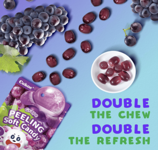 Желейні цукерки Cokoc Peeling Soft Candy Grape 75г 9343 фото