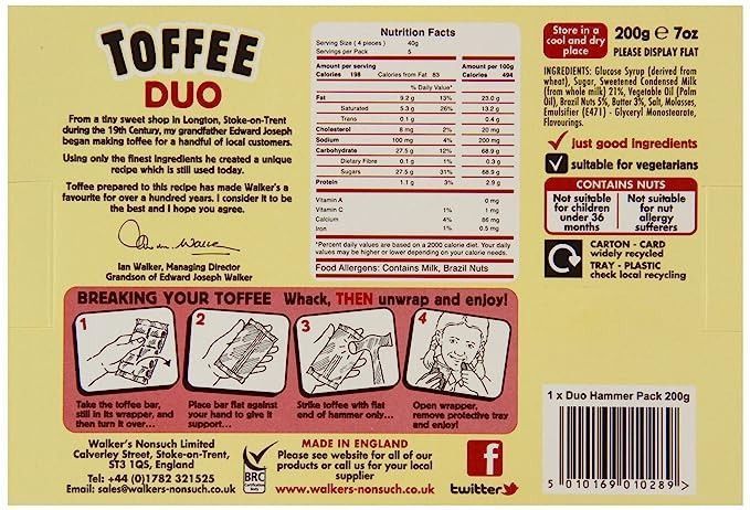 Ириски Walker's Nonsuch Toffee Duo Hammer Pack 200g 5167 фото
