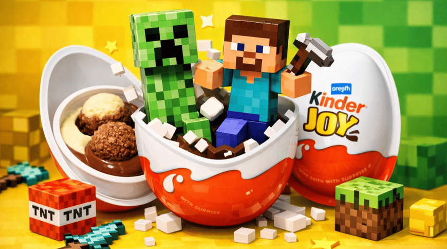 Шоколадные яйца Kinder Joy Minecraft 3шт &times; 20г 10623 фото