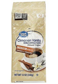 Молотый кофе Great Value Cinnamon Vanilla Ground Coffee 340г 11496 фото
