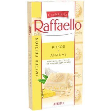 Шоколад Raffaello Tafel білий зі смаком кокоса і ананаса 90г 6817 фото
