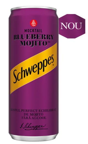 Безалкогольный напиток Schweppes Mocktail Blueberry Mojito, 330мл 6582 фото