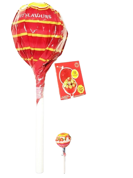 Набір льодяників Chupa Chups Super Chups зі смаком полуниці 20шт 60см 7759 фото