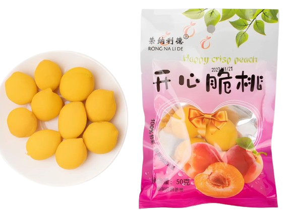 Китайські мариновані персики Ronalid Happy Crispy Peach 50г 8675 фото