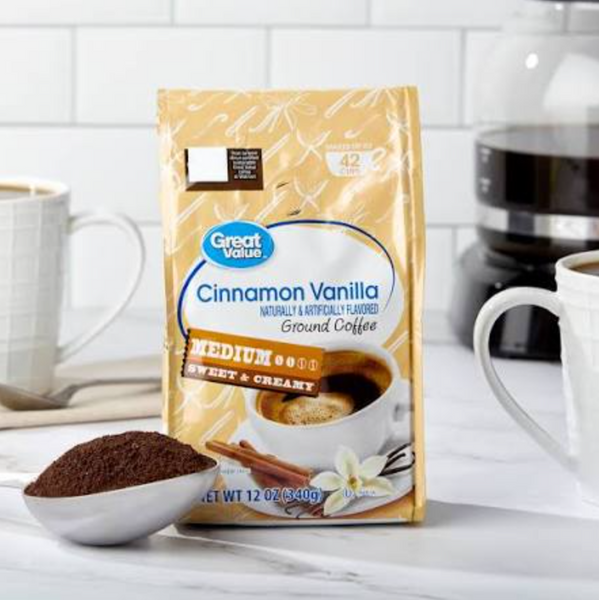 Молотый кофе Great Value Cinnamon Vanilla Ground Coffee 340г 11496 фото