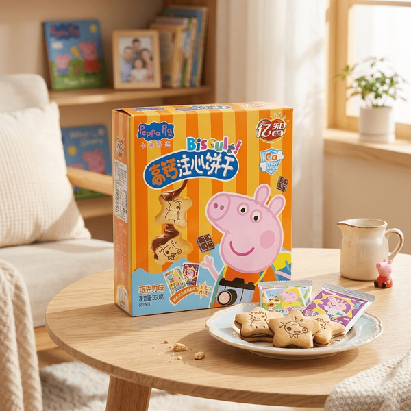 Печиво з кальцієм Yizhi Biscuit Peppa Pig Chocolate Flavor 160г 10975 фото