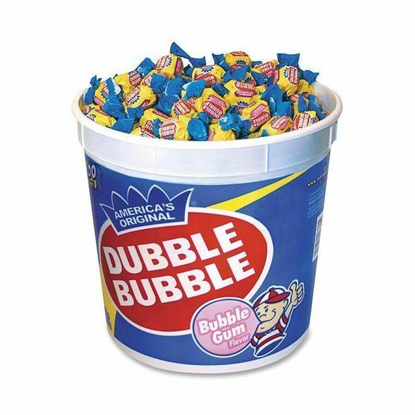 Ведро жевачек Tootsie Double Bubble Bubble Gum классический вкус 240 шт. (1.53 кг.) 7171 фото