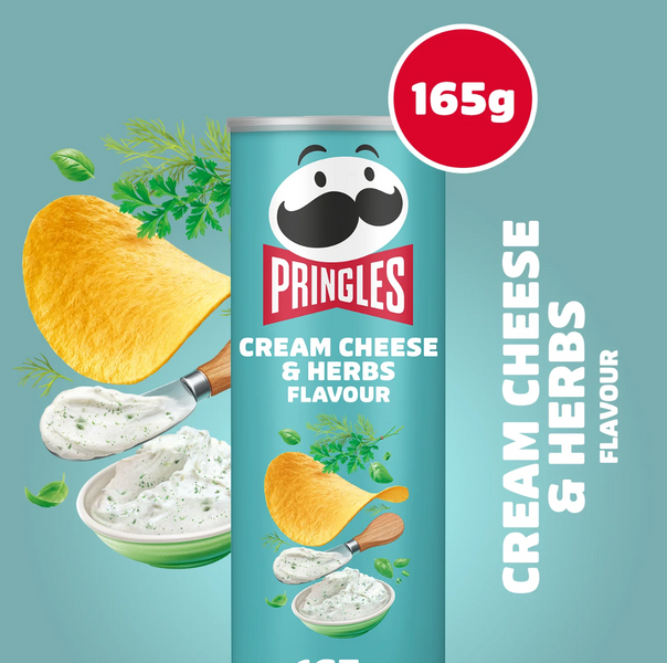 Чіпси Pringles Cream Cheese Herbs 165г 8136 фото