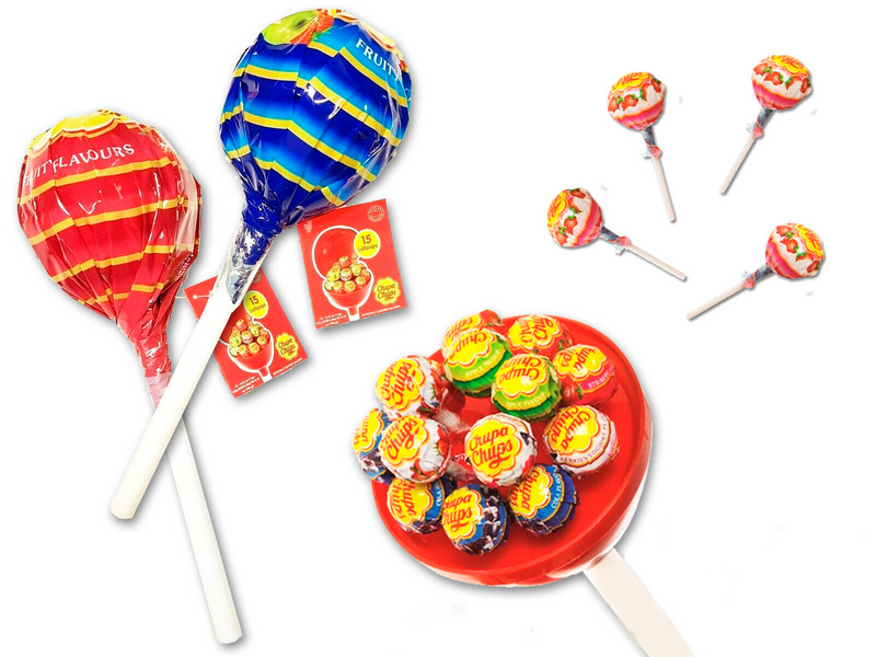 Набір льодяників Chupa Chups Super Chups зі смаком полуниці 20шт 60см 7759 фото
