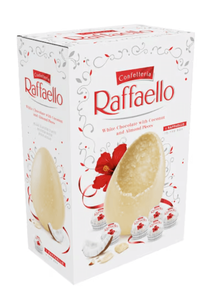 Пасхальний набір шоколадне яйце з цукерками Raffaello White Chocolate Easter Egg 235г 8248 фото