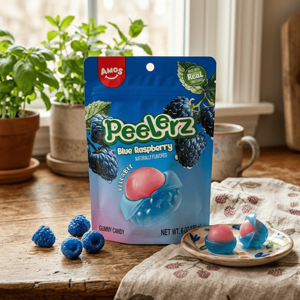 Жевательные конфеты Amos Peelerz Gummy Blue Raspberry 170г 10891 фото