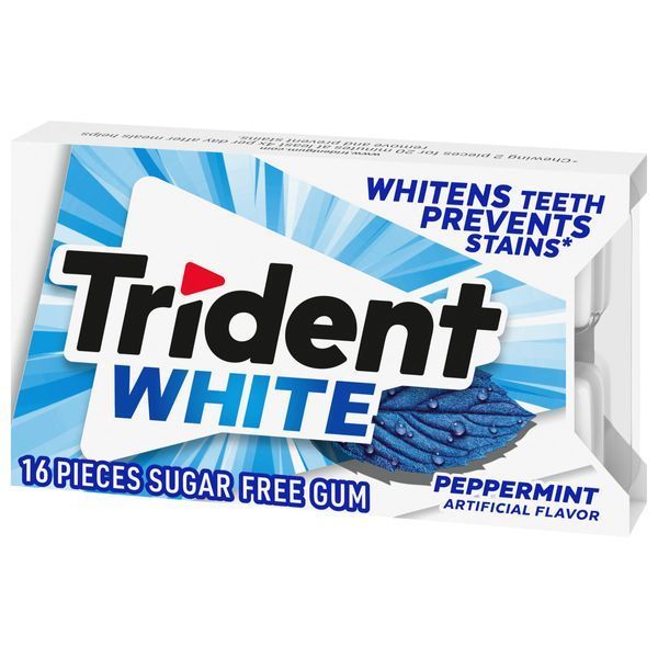 Блок жувальних гумок Trident White Peppermint Sugar Free Gum 9шт 10371 фото