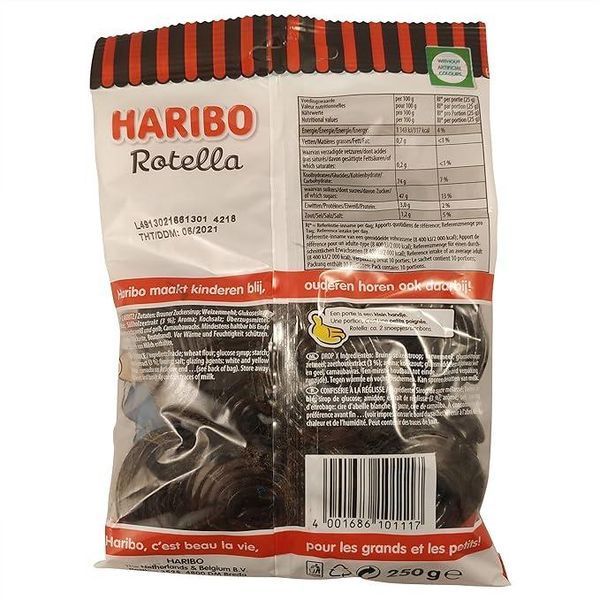 Лакричные жевательные конфеты Haribo Rotella Licorice Gummies 265г 6778 фото