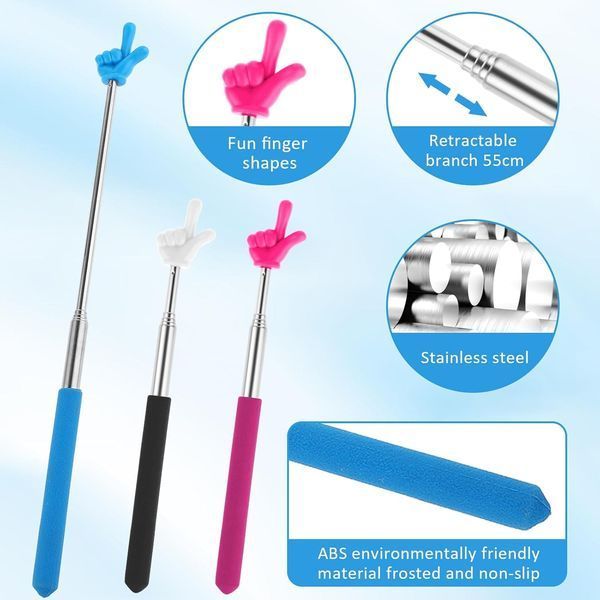 Телескопічна указка Pointer Finger Telescopic Stainless Steel 21-67 см 8908 фото