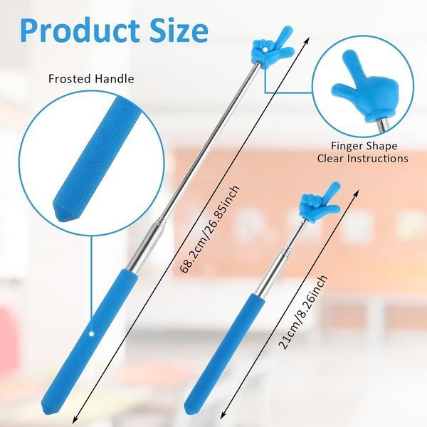 Телескопічна указка Pointer Finger Telescopic Stainless Steel 21-67 см 8908 фото