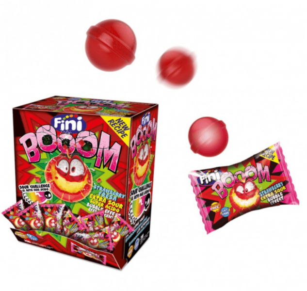 Блок кислих цукерок Fini Booom Candie Sour Fresa Flavour зі смаком суниці 200 шт. 8392 фото
