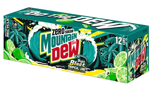 Газированный напиток Mountain Dew Zero Sugar Baja Blast 355мл 9158 фото