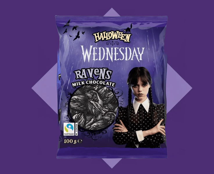Шоколадные конфеты Halloween Wednesday Ravens Milk Chocolate​​​​​​​&nbsp;100г 9459 фото