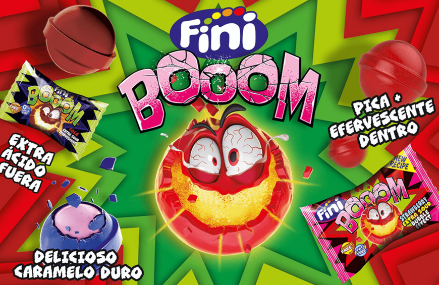 Блок кислих цукерок Fini Booom Candie Sour Fresa Flavour зі смаком суниці 200 шт. 8392 фото
