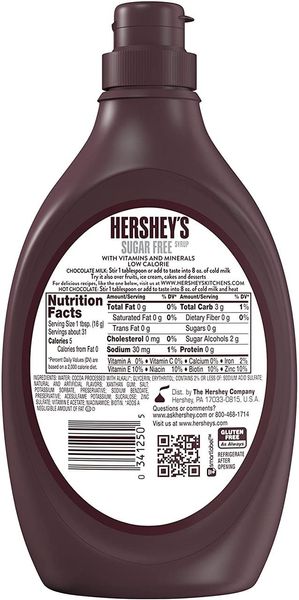 Сироп Hershey’s Syrup sugar free 496g 1041 фото