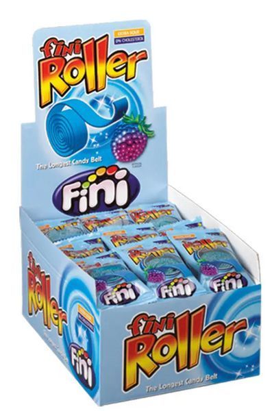 Кислые жевательные конфеты Fini Roller со вкусом голубой малины 20г 7172 фото