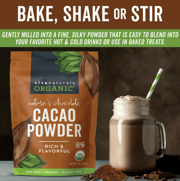 Органічний какао порошок Viva Naturals Organic Cacao Powder 227г 10030 фото