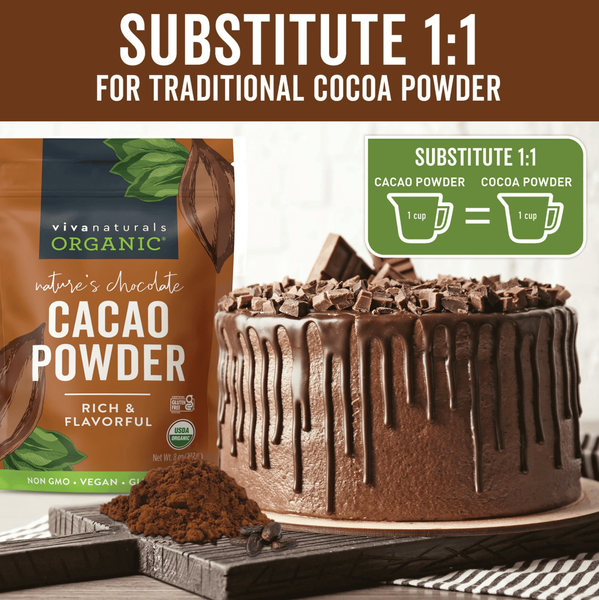 Органічний какао порошок Viva Naturals Organic Cacao Powder 227г 10030 фото