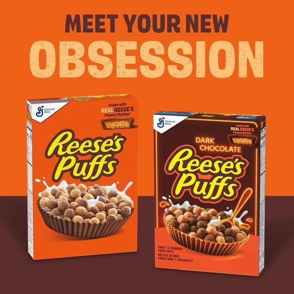 Сухой завтрак General Mills Reese's Puffs Dark Chocolate 558г 11497 фото