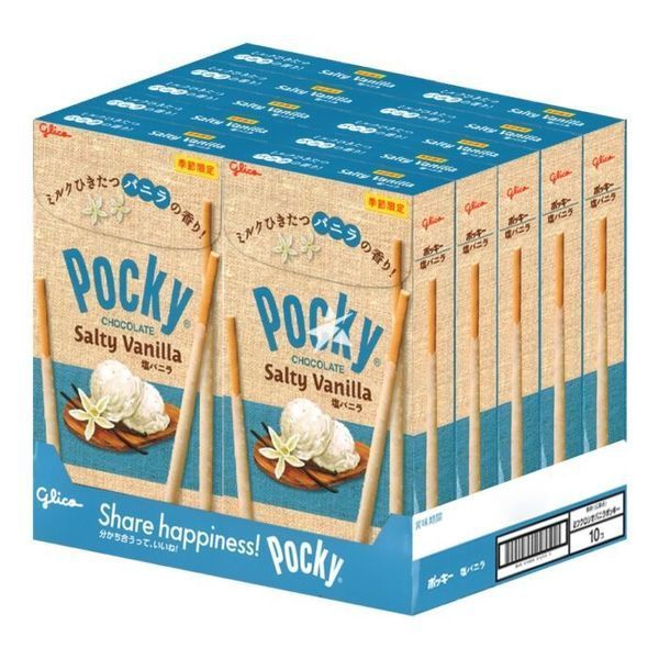 Японские палочки Glico Pocky Chocolate Biscuit Stick - Seasonal Limited Salty Vanilla 52.8g 5862 фото