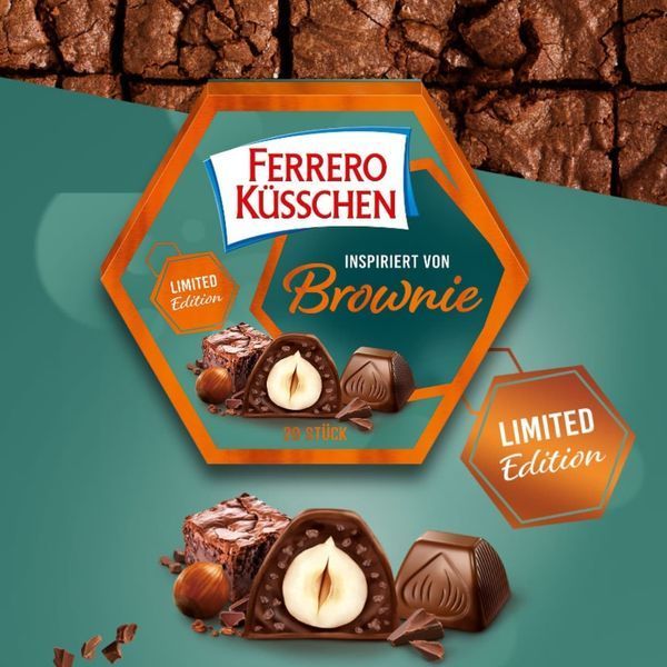 Коробка шоколадных конфет Ferrero Kusschen Brownie Limited Edition 20 шт, 178г 8187 фото