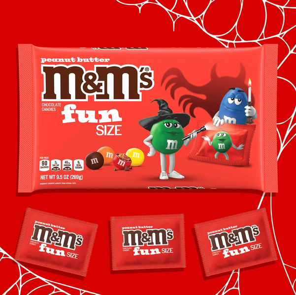 Драже M&M's Fun Size Peanut Butter Milk Chocolate Halloween Candy 269г 9395 фото