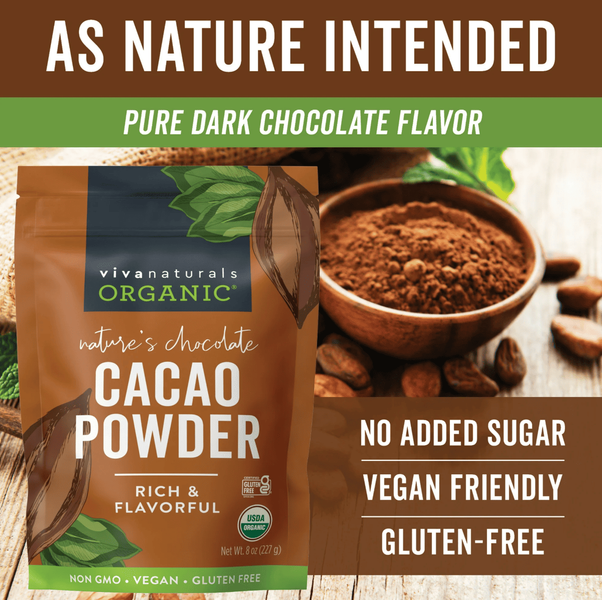 Органічний какао порошок Viva Naturals Organic Cacao Powder 227г 10030 фото