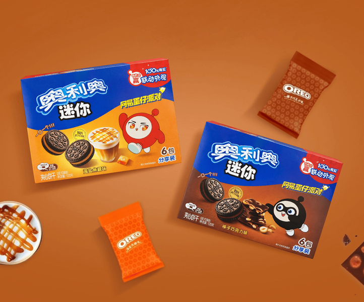 Печенье Oreo Mini Sea Salt Caramel Sandwich Biscuits Eggy Party 120г 10230 фото