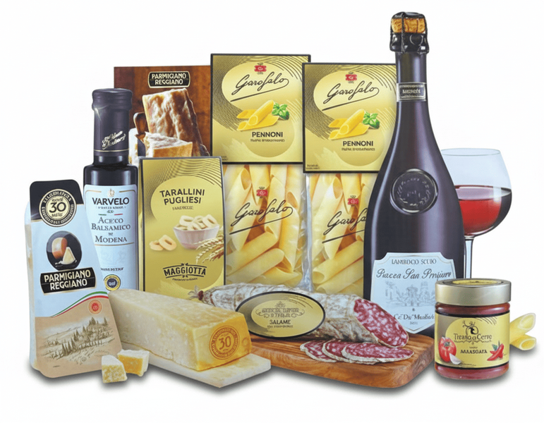 Подарочный набор Confezione Con Parmigiano Reggiano Gran Gourmet 9 компонентов 6047 фото
