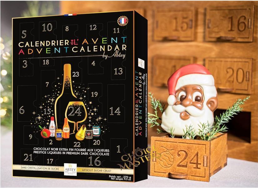 Адвент-календар з темним шоколадом та лікером Abtey Prestige Chocolate Liqueur Selection Christmas Adven 270 г 7710 фото