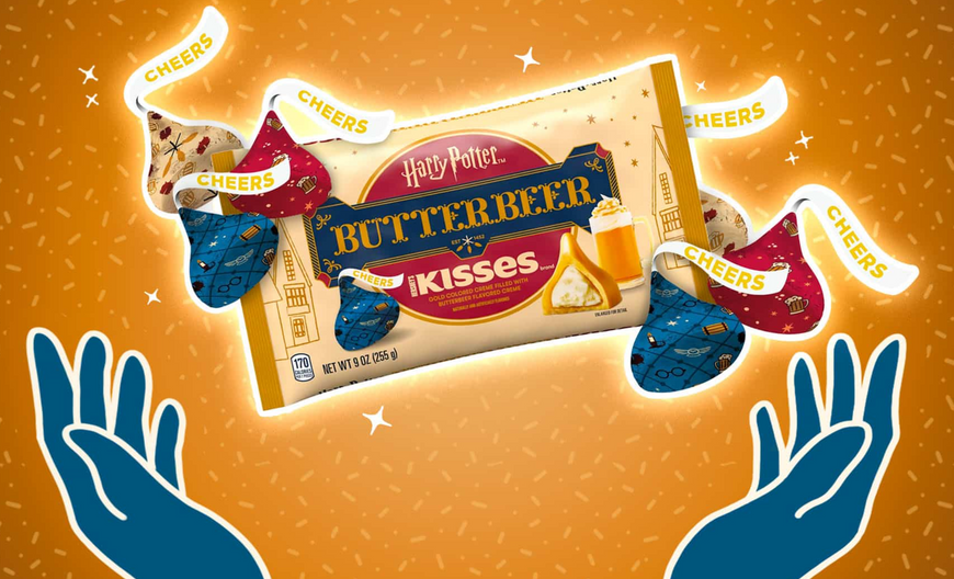 Шоколадні цукерки Hershey's Kisses Harry Potter Butterbeer Flavored Easter Candy 255г 8332 фото