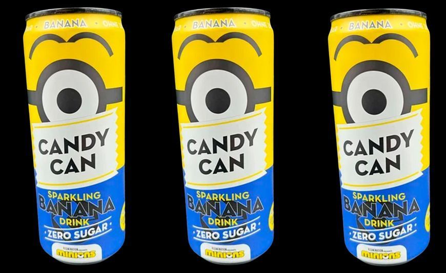 Газований напій Candy Can Minion Sparkling Banana Drink Zero Sugar 330мл 6976 фото