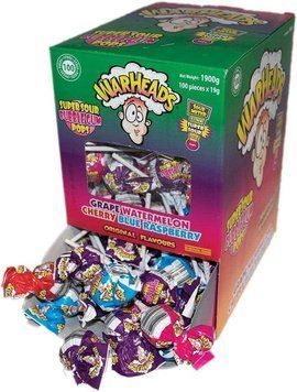 Упаковка льодяників на паличці Warheads A Super Sour Gum Pops, 19г x 100шт 6447 фото