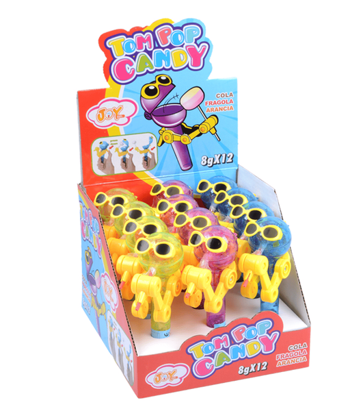 Льодяник із тримачем Tom Pop Candy Joygum Робот в окулярах 1шт, 8г 9592 фото
